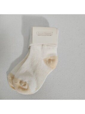 Anne Geddes Nurseryroom Infant Socks Cream & Tan 63% Cotton Size 0-6 Months